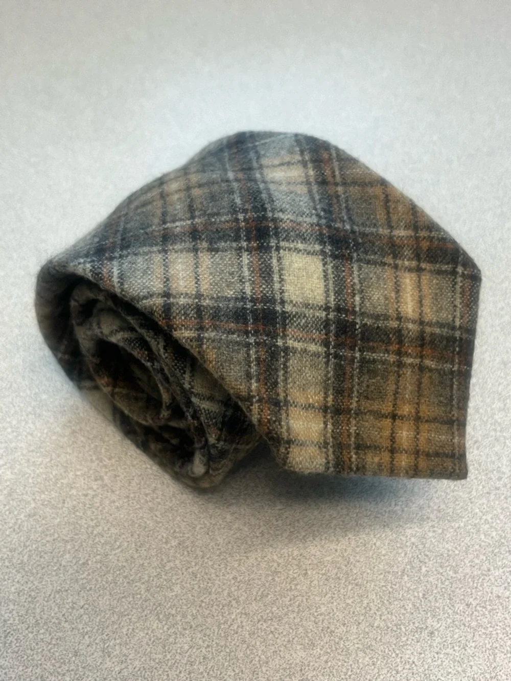 Vintage Pendleton 100% Virgin Wool Plaid Ties Lot of 2 Blue Brown